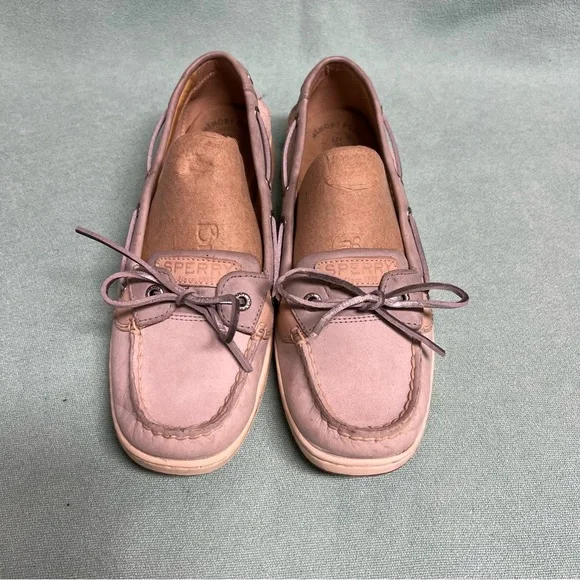 Sperry angelfish 1 eyegray and silver boat shoe side netting easy slip on style - Picture 1 of 10